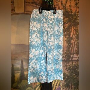 Erik Stewart Blue and White Floral Cropped Pants